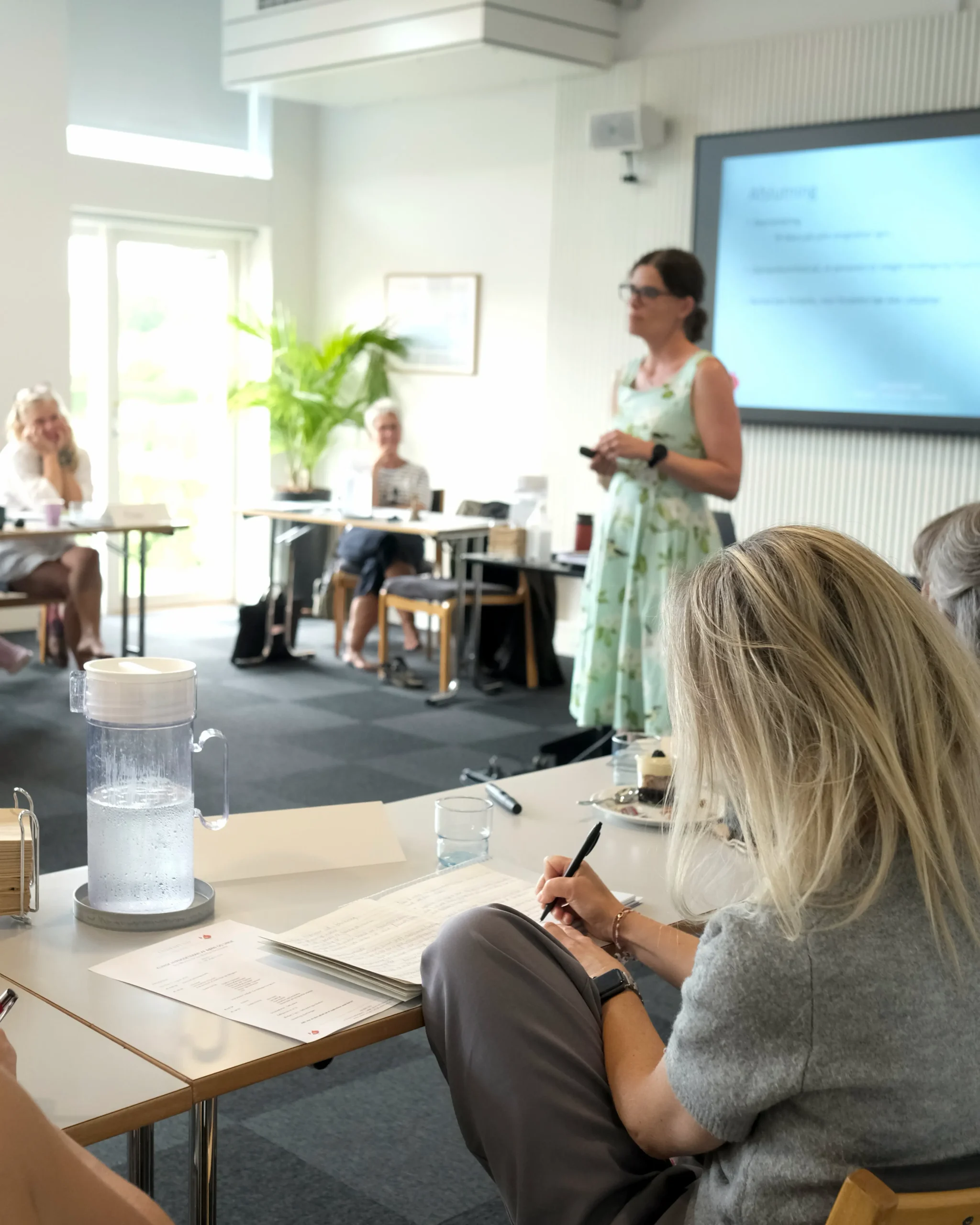 Anna underviser ved tavlen